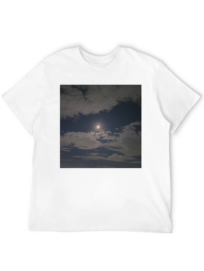 Night Sky Moon Cloud Graphic Black Tee