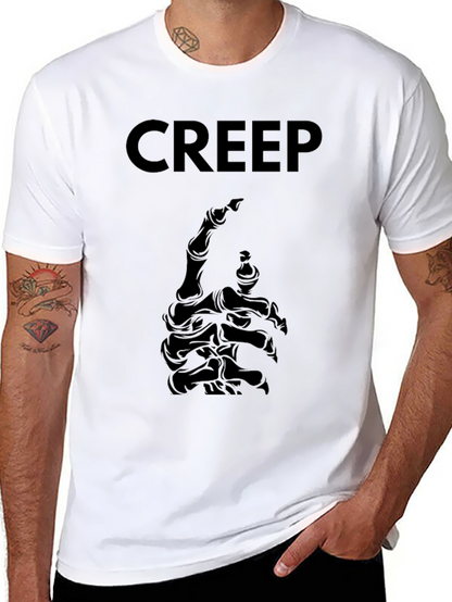 Creep Skeleton Hand Graphic Tee - Black Cotton