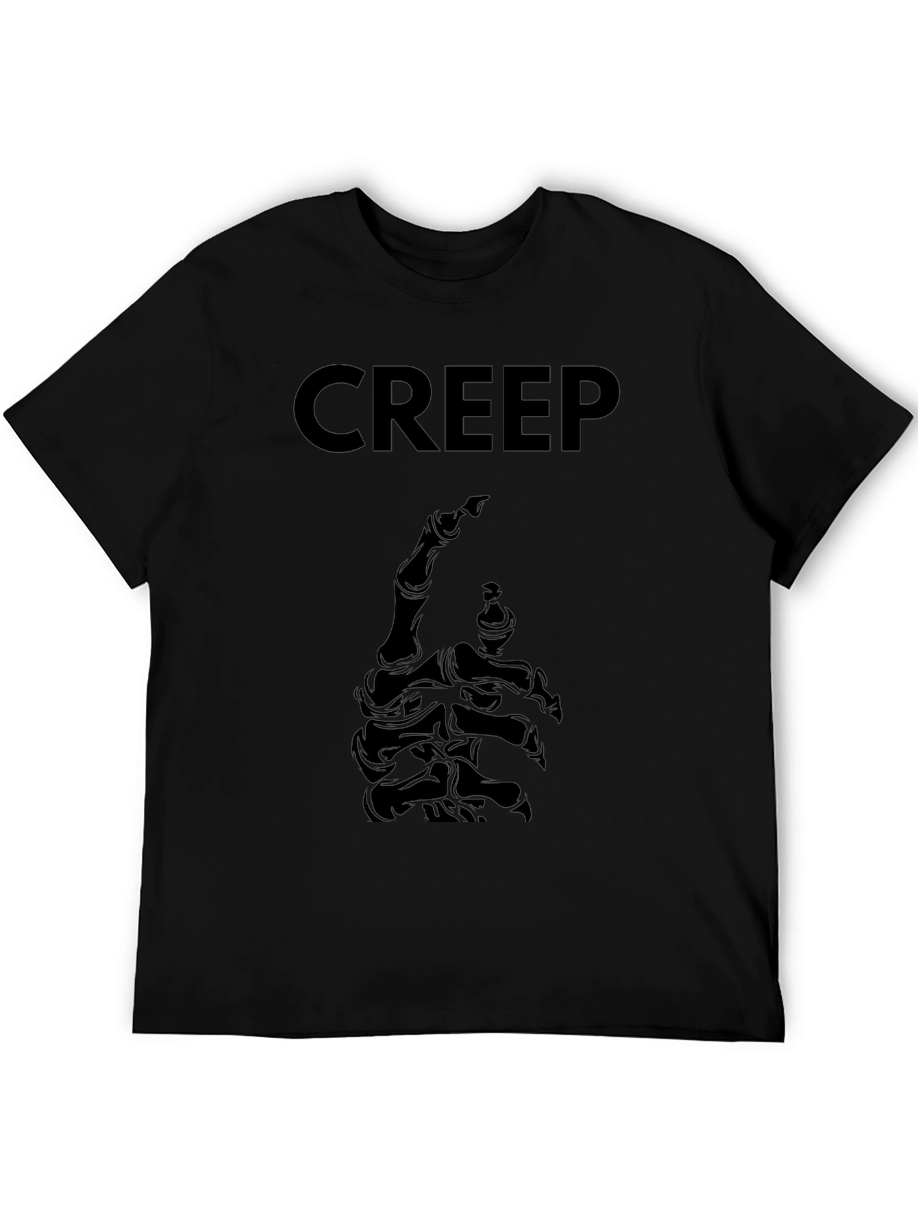 Creep Skeleton Hand Graphic Tee - Black Cotton