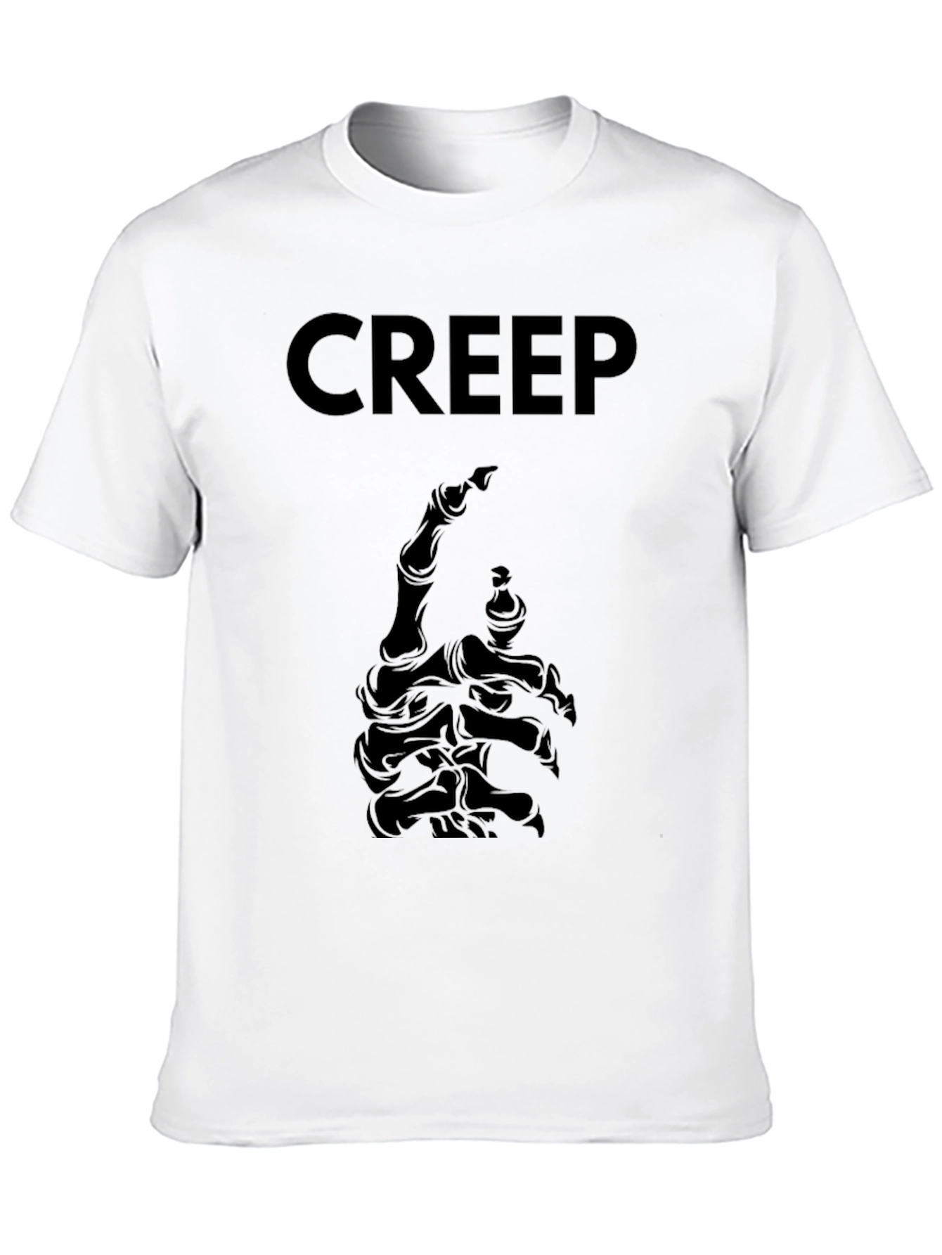 Creep Skeleton Hand Graphic Tee - Black Cotton