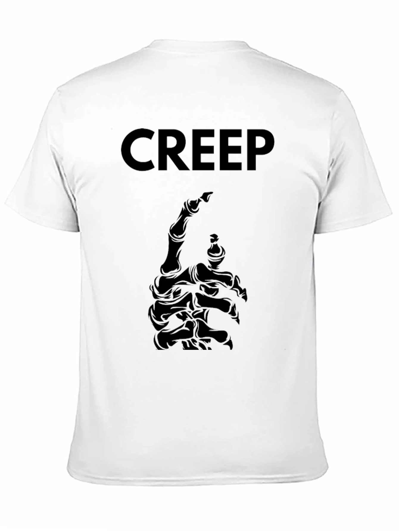 Creep Skeleton Hand Graphic Tee - Black Cotton