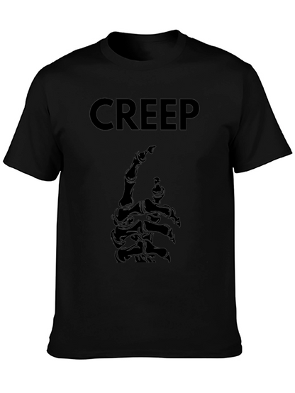 Creep Skeleton Hand Graphic Tee - Black Cotton