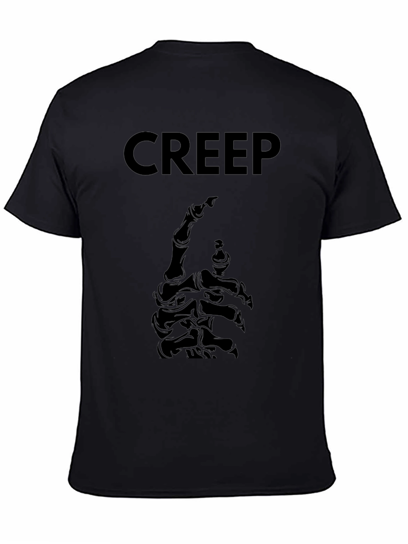 Creep Skeleton Hand Graphic Tee - Black Cotton