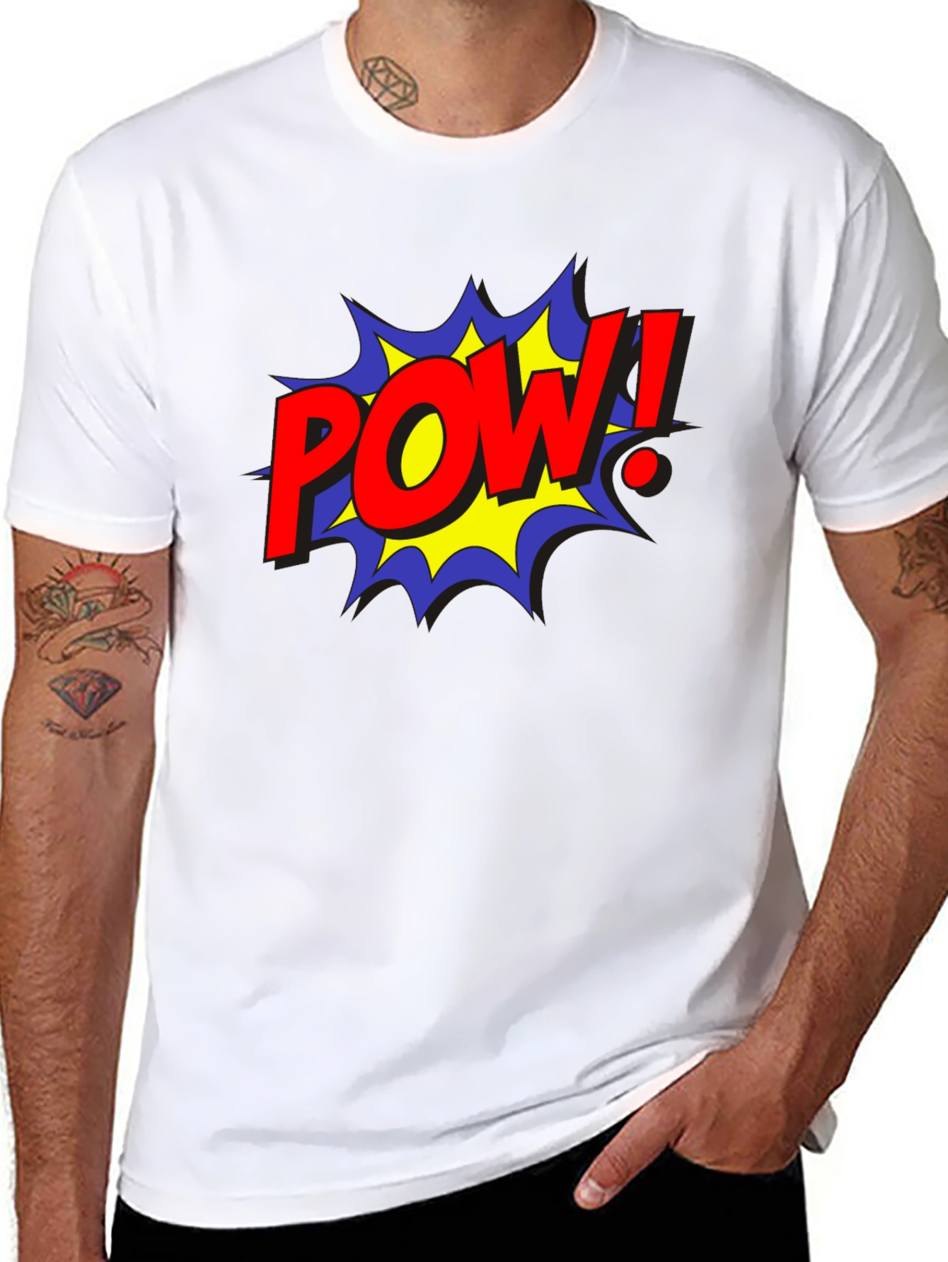POW! Comic Style Black Cotton Graphic Tee