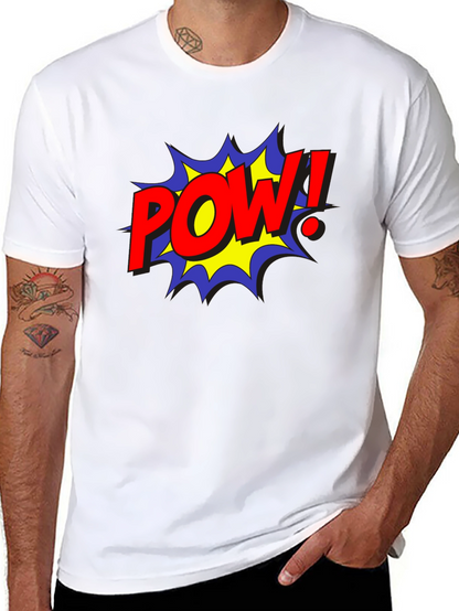 POW! Comic Style Black Cotton Graphic Tee