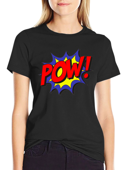 POW! Comic Style Black Cotton Graphic Tee