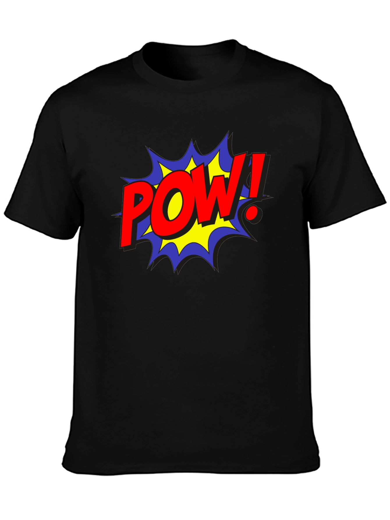 POW! Comic Style Black Cotton Graphic Tee