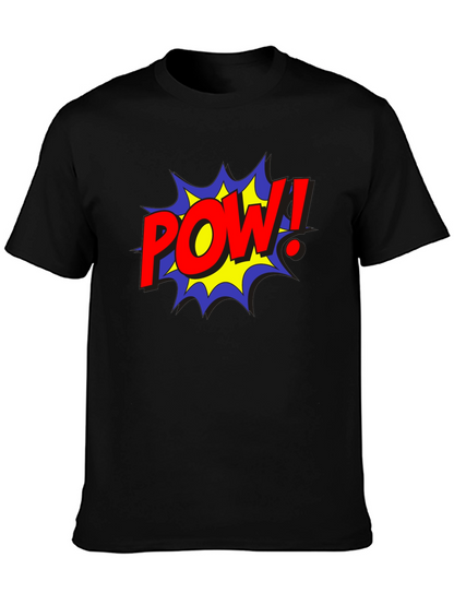 POW! Comic Style Black Cotton Graphic Tee