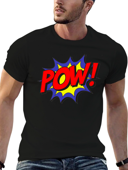 POW! Comic Style Black Cotton Graphic Tee