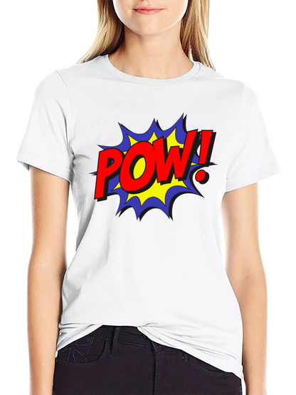 POW! Comic Style Black Cotton Graphic Tee