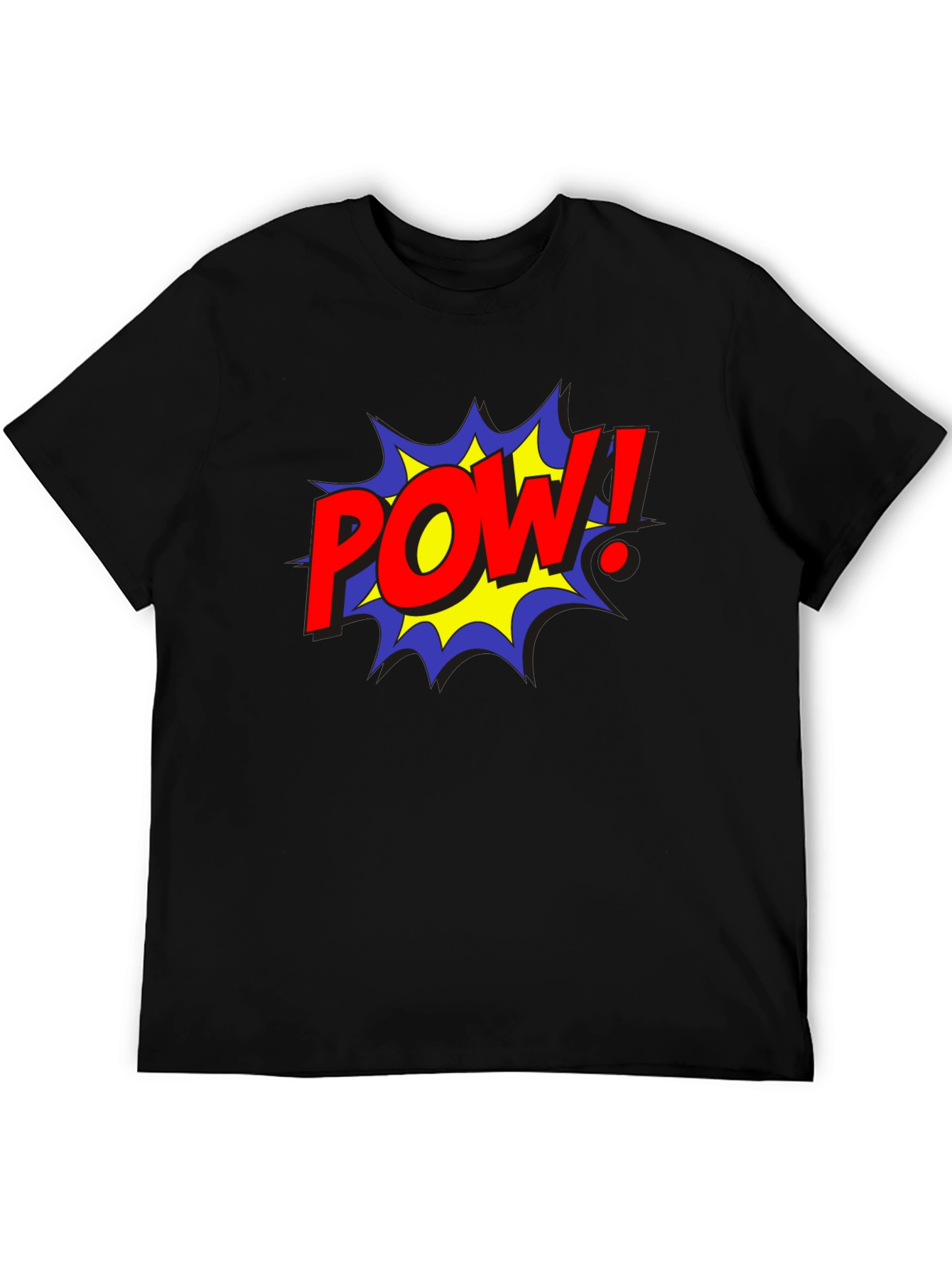 POW! Comic Style Black Cotton Graphic Tee
