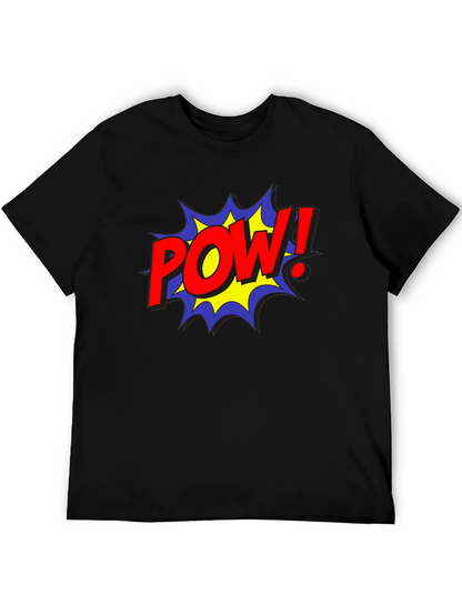 POW! Comic Style Black Cotton Graphic Tee