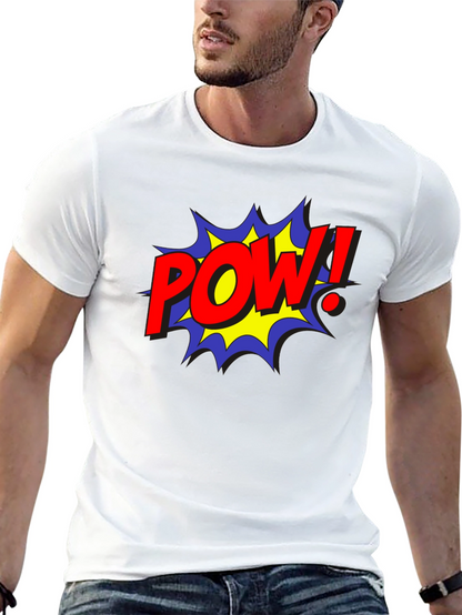 POW! Comic Style Black Cotton Graphic Tee