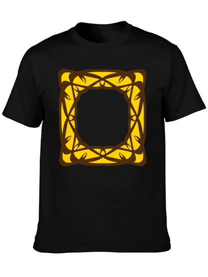Stylish Black T-Shirt with Geometric Square Design