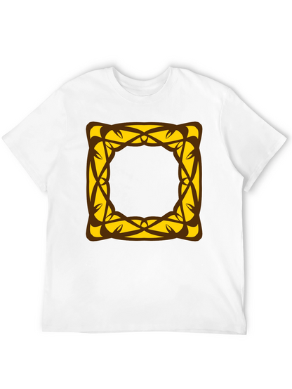 Stylish Black T-Shirt with Geometric Square Design