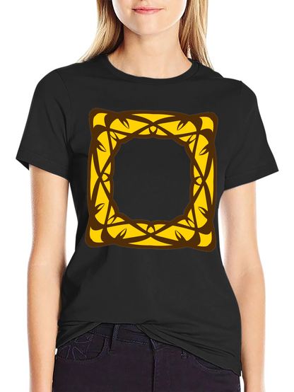Stylish Black T-Shirt with Geometric Square Design