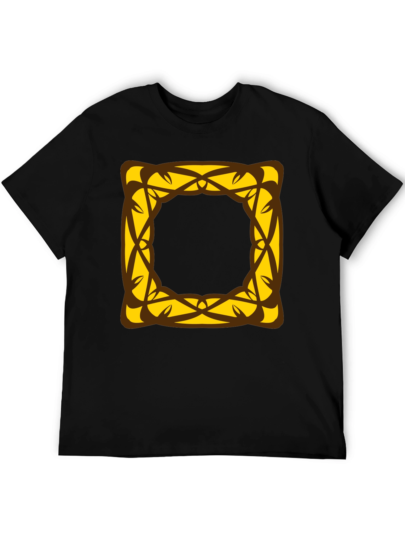 Stylish Black T-Shirt with Geometric Square Design