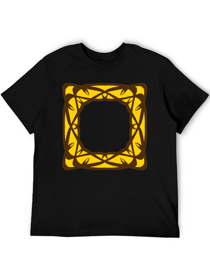Stylish Black T-Shirt with Geometric Square Design