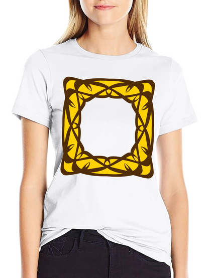 Stylish Black T-Shirt with Geometric Square Design