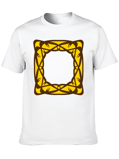 Stylish Black T-Shirt with Geometric Square Design