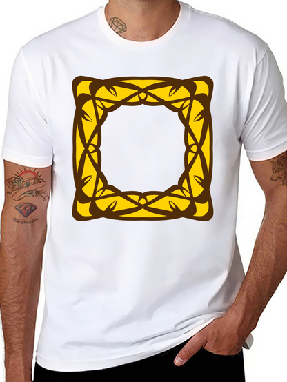 Stylish Black T-Shirt with Geometric Square Design