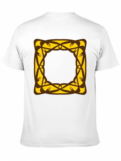 Stylish Black T-Shirt with Geometric Square Design