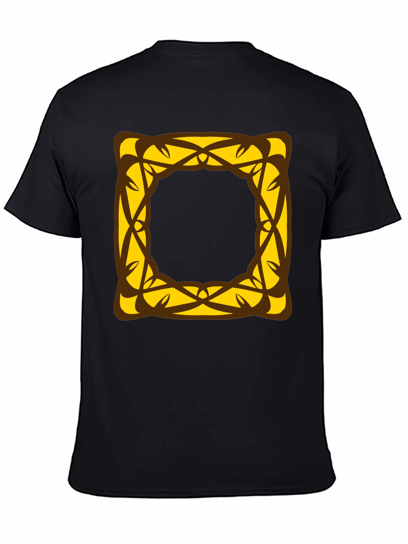 Stylish Black T-Shirt with Geometric Square Design