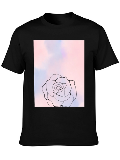 Rose Sketch Graphic T-Shirt - Soft Style