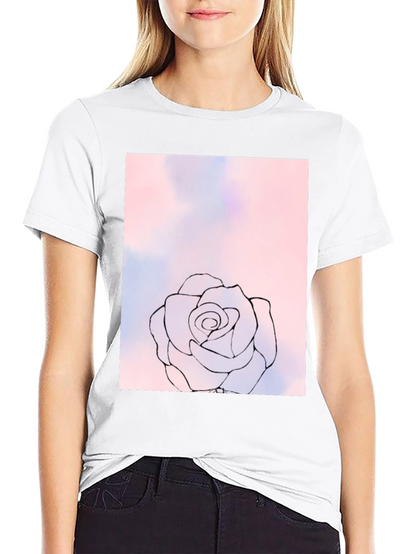 Rose Sketch Graphic T-Shirt - Soft Style
