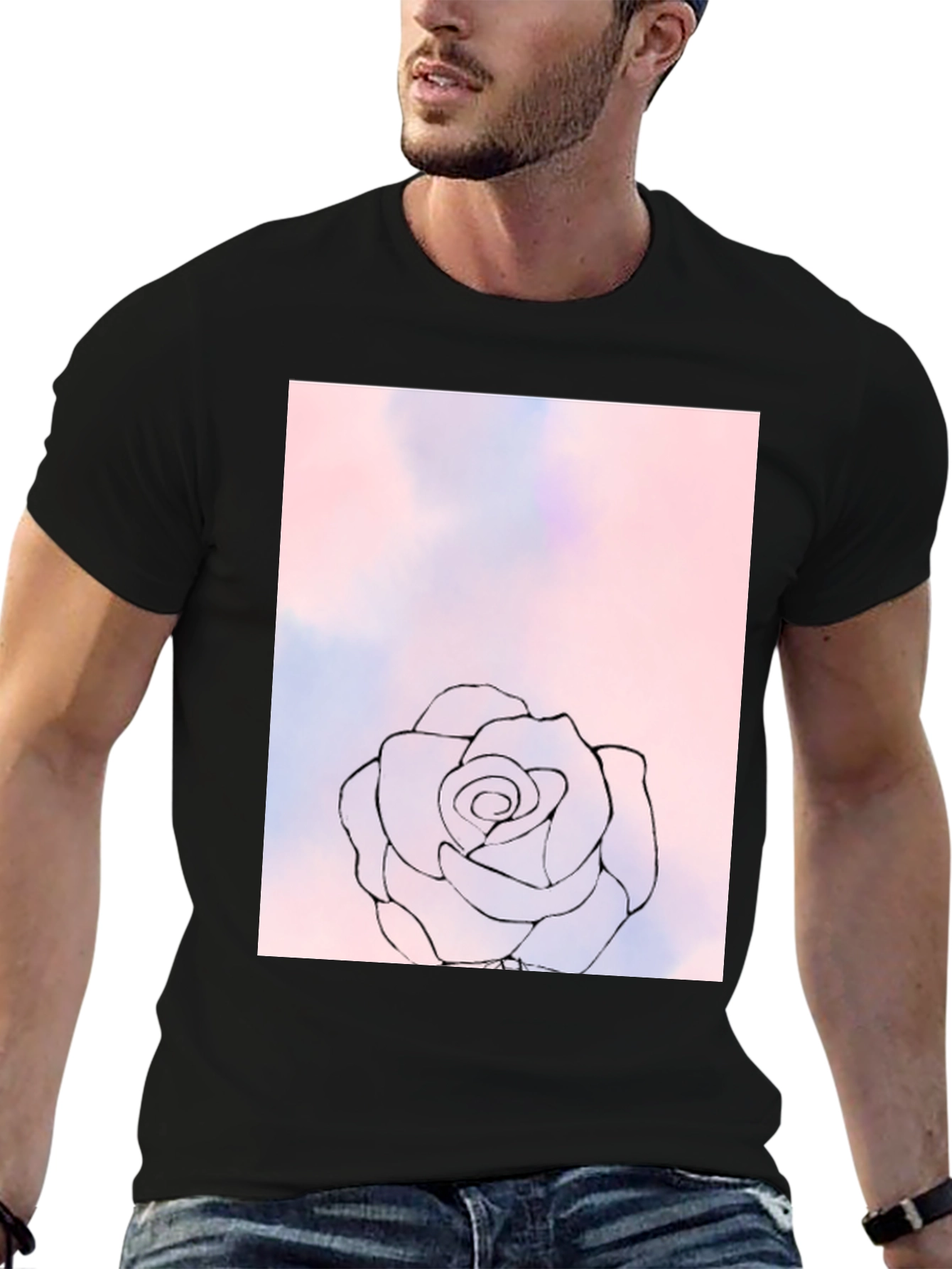 Rose Sketch Graphic T-Shirt - Soft Style