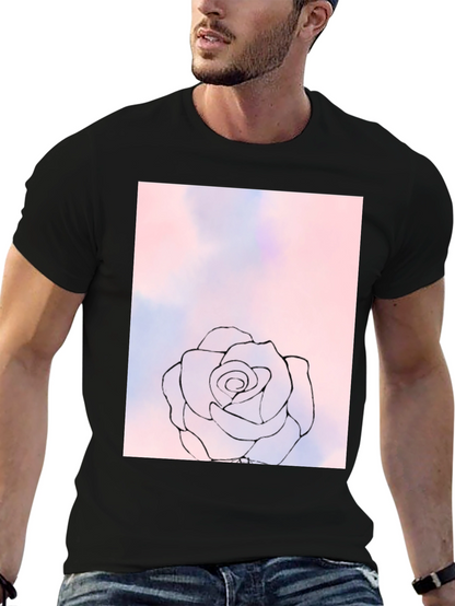 Rose Sketch Graphic T-Shirt - Soft Style