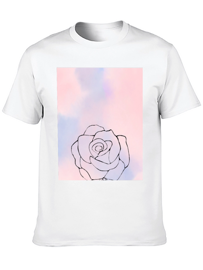 Rose Sketch Graphic T-Shirt - Soft Style