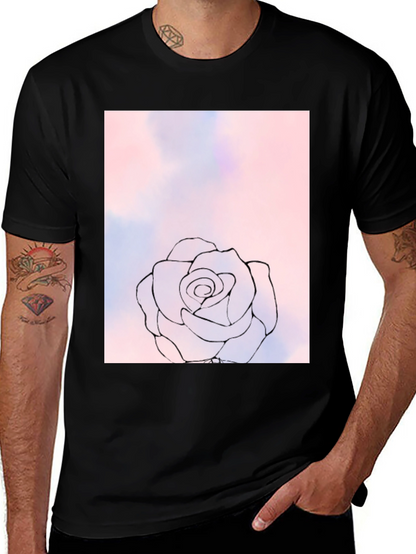 Rose Sketch Graphic T-Shirt - Soft Style