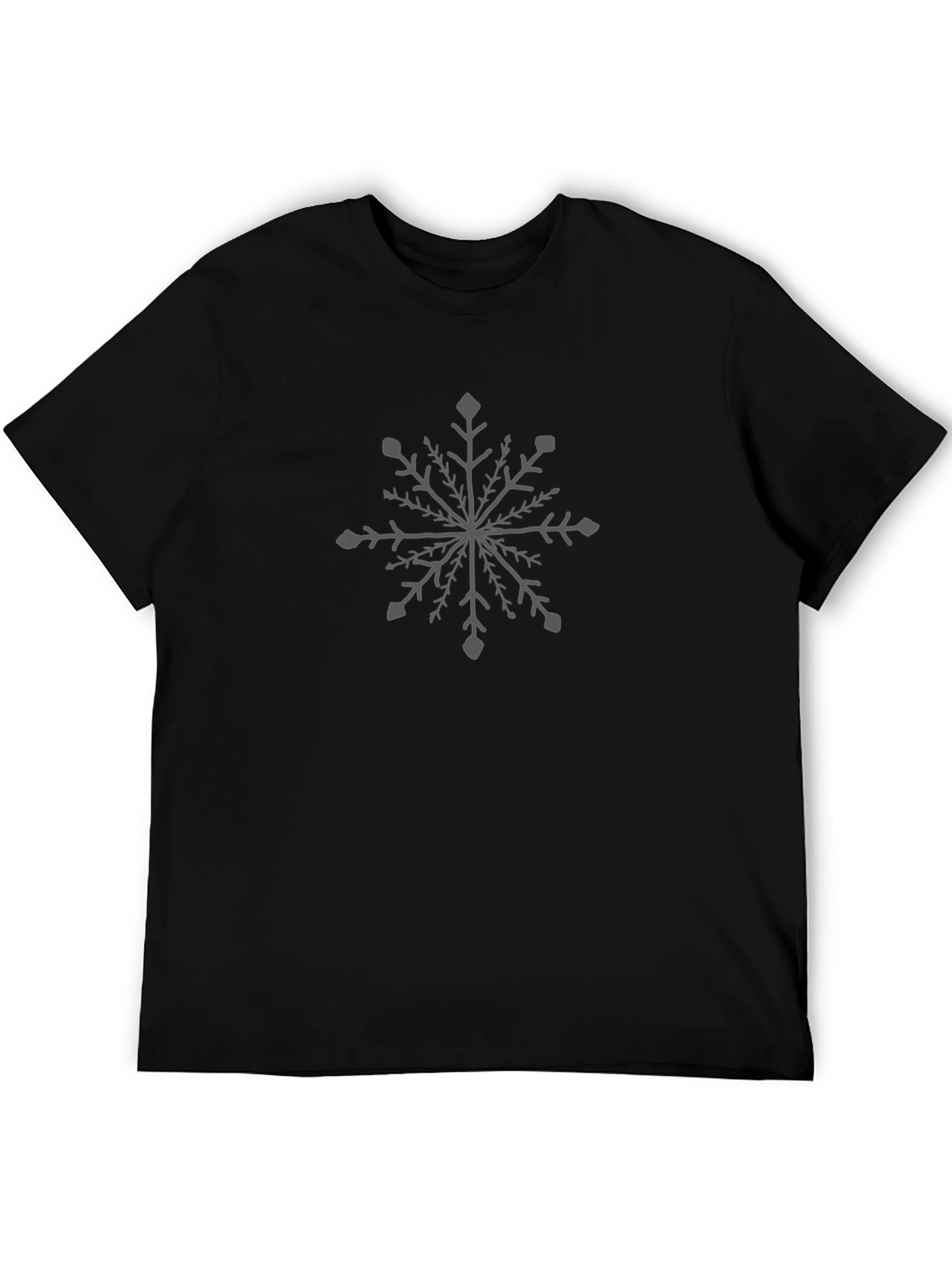 Black Snowflake Graphic Tee - Casual Comfort