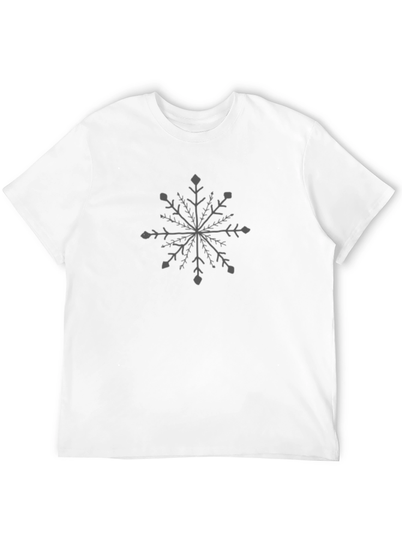 Black Snowflake Graphic Tee - Casual Comfort