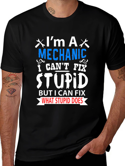 Mechanic Fix Stupid Funny T-Shirt