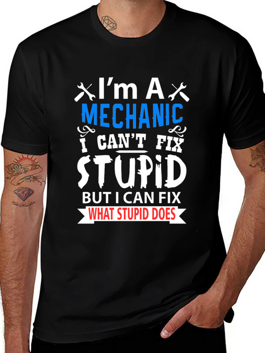 Mechanic Fix Stupid Funny T-Shirt
