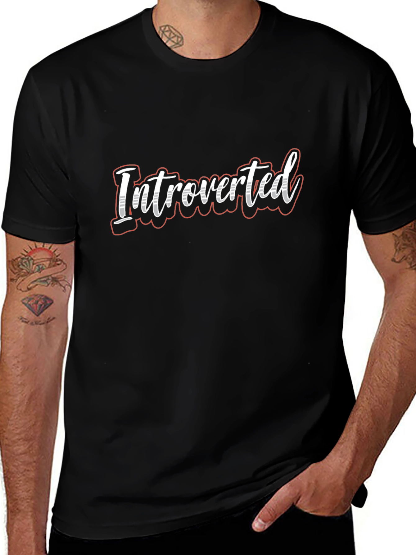 Introverted T-Shirt - Soft Cotton Blend Casual Tee
