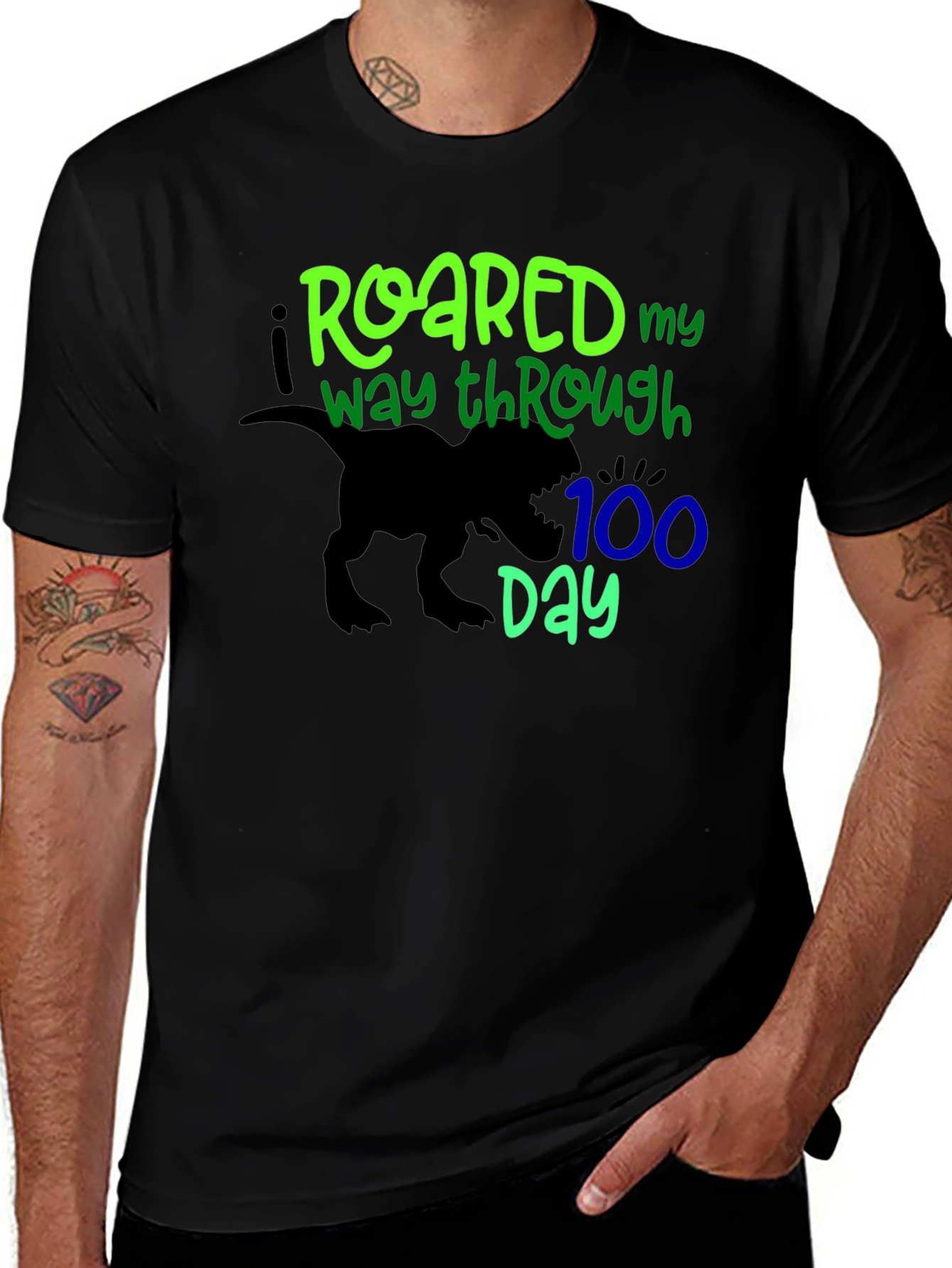 Roaring 100th Day Black T-Shirt