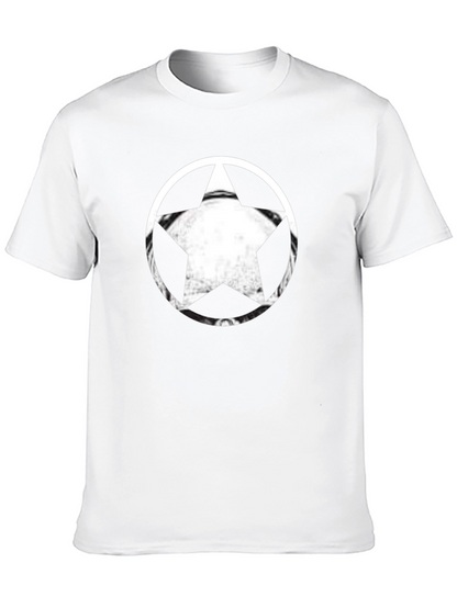 Black T-Shirt with Star Circle Graphic