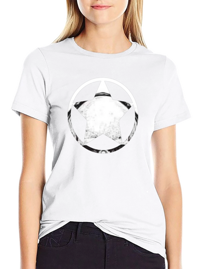 Black T-Shirt with Star Circle Graphic