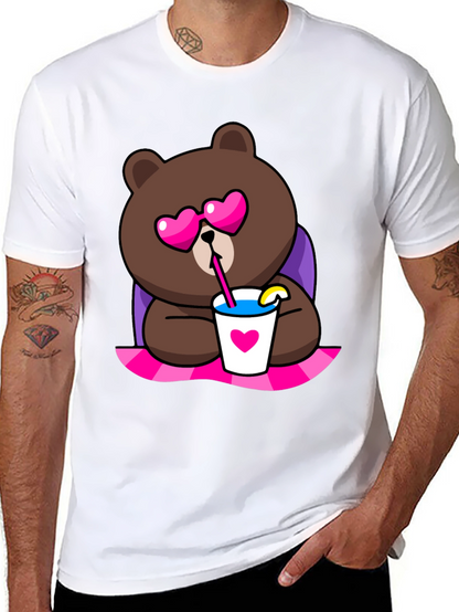 Cute Cartoon Bear T-Shirt - Graphic Print Tee