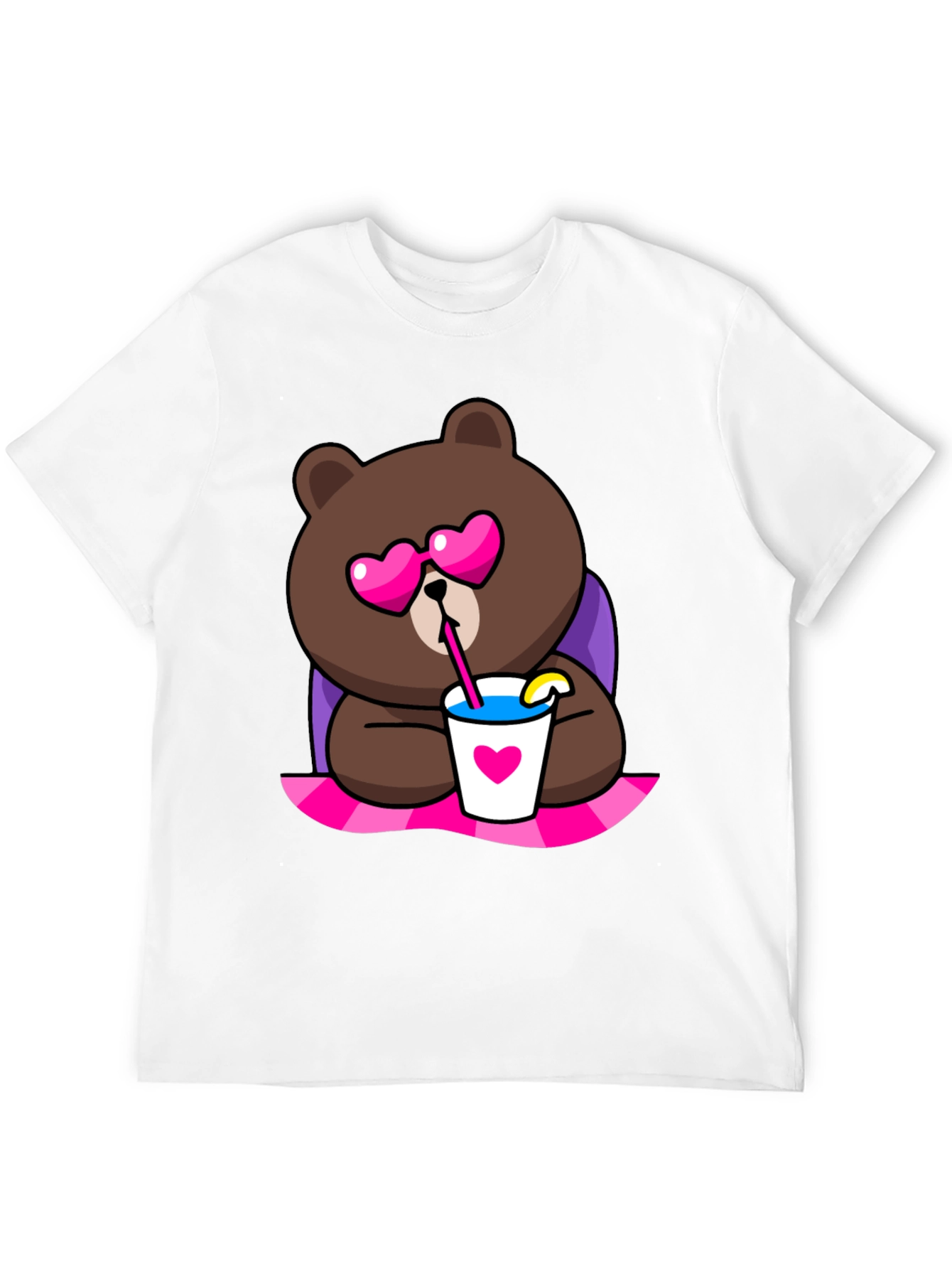 Cute Cartoon Bear T-Shirt - Graphic Print Tee
