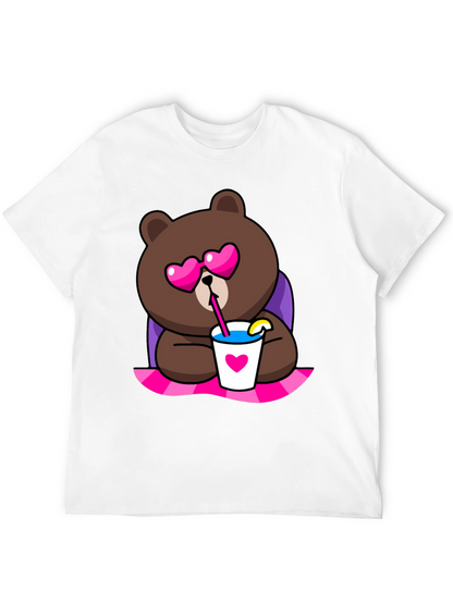 Cute Cartoon Bear T-Shirt - Graphic Print Tee