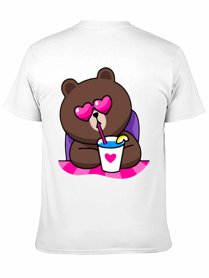 Cute Cartoon Bear T-Shirt - Graphic Print Tee