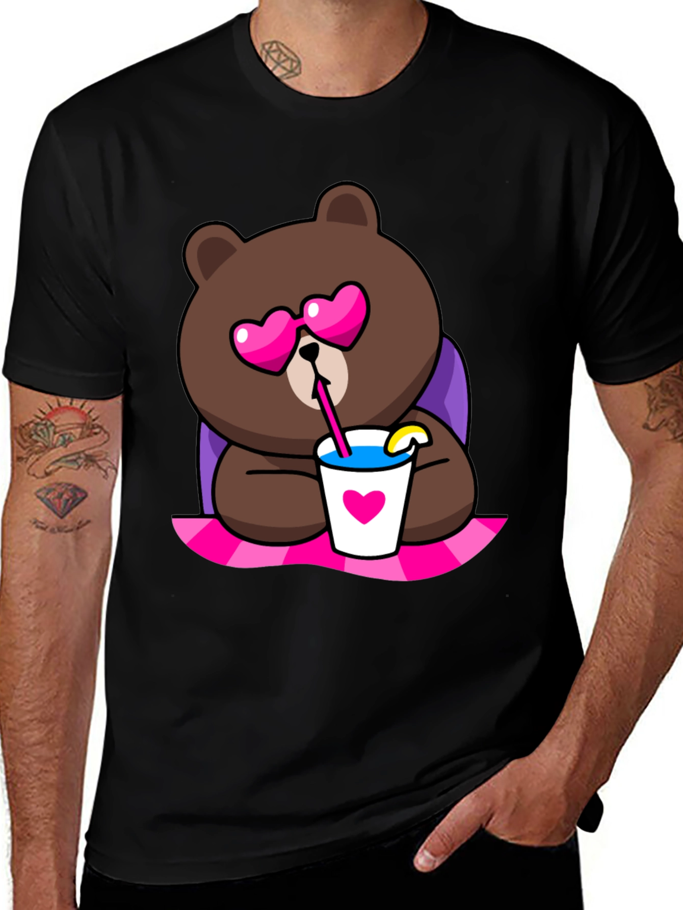 Cute Cartoon Bear T-Shirt - Graphic Print Tee