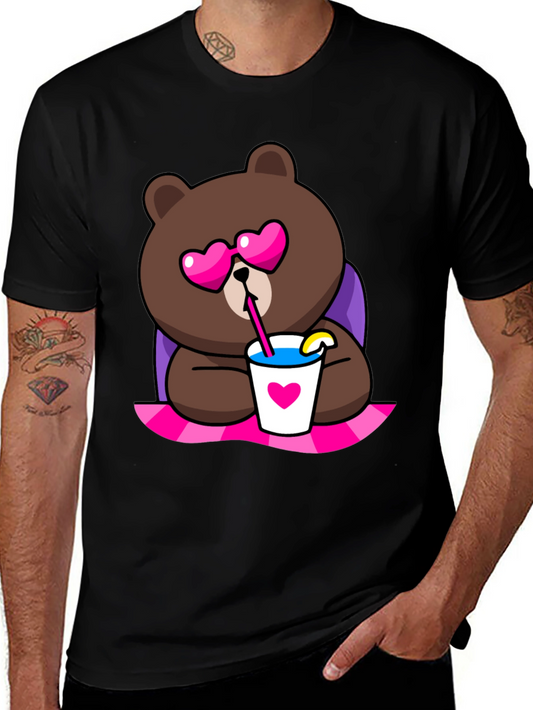 Cute Cartoon Bear T-Shirt - Graphic Print Tee