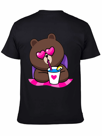 Cute Cartoon Bear T-Shirt - Graphic Print Tee