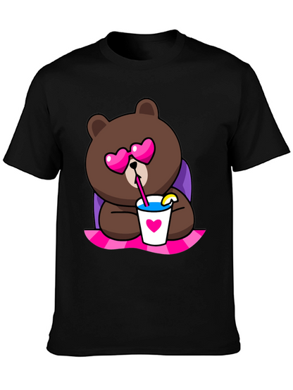Cute Cartoon Bear T-Shirt - Graphic Print Tee