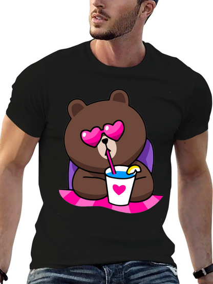 Cute Cartoon Bear T-Shirt - Graphic Print Tee